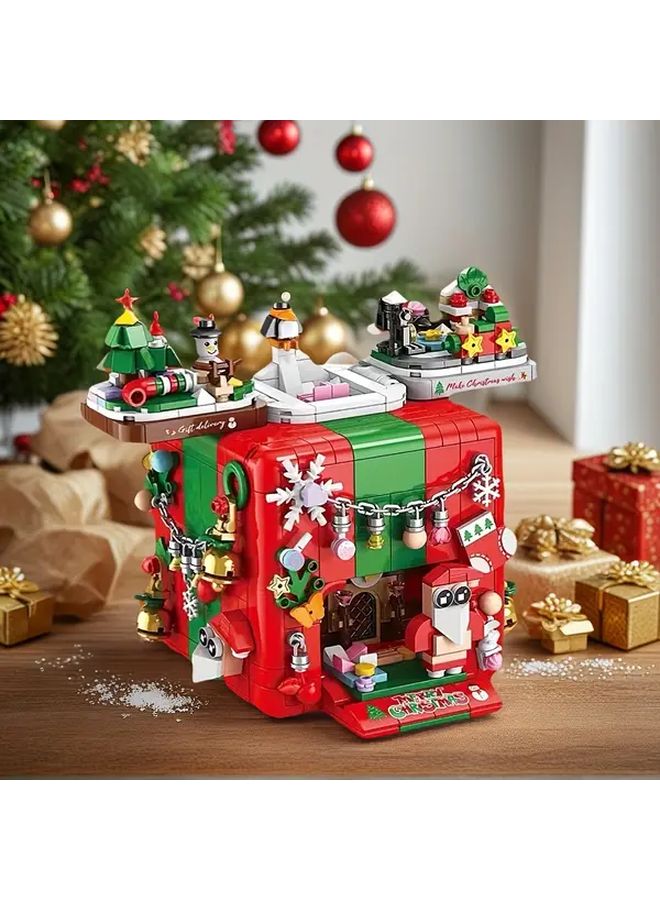 Red And Green Christmas Building Blocks Set 1100 Pcs With Santa Reindeer Snowman Tree Decorations - Image 5